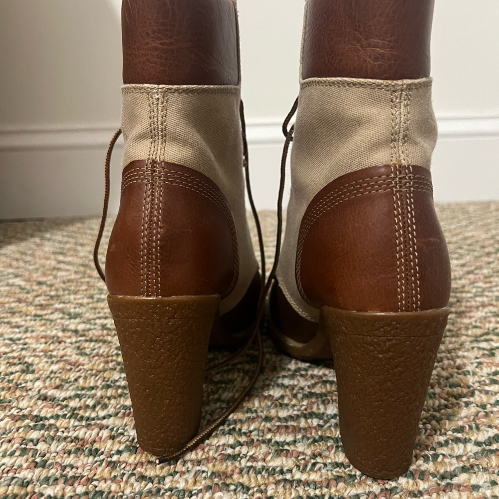 Timberland Glancy Canvas & Leather Heeled Boots - Picture 5 of 5